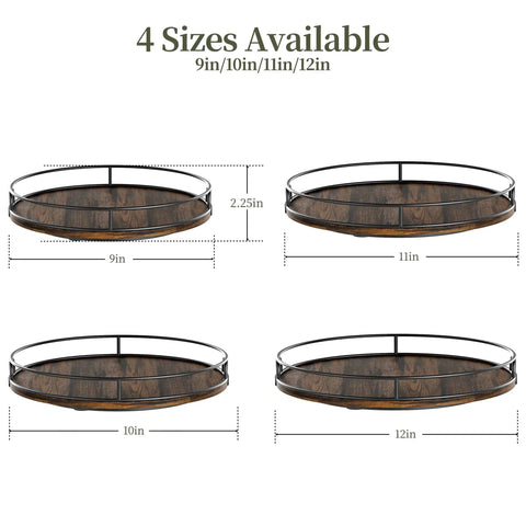 9 Inch Wooden Lazy Susan Turntable Organizer For Cabinets And Kitchen Countertops 360 Degree Rotation with four size options
