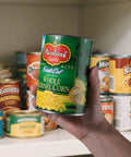 Hidden Can Safe Diversion Storage For Keys Cash Jewelry Cards And Coins Looks Like Real Corn Can Grey Hidden Compartment For Quick Easy Safe Keeping At Home Or On The Go in a hand.