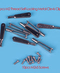 10 Pcs M2 Thread Self-Locking Metal Clevis Clips With 10 M2x5 Screws Kit for RC Airplanes and DIY Repairs.