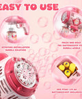 Cute Pink Bear Automatic Bubble Gun For Girls Ages 3 4 5 6 7 8 With Music And Mover Maker Blower Machine outdoor bubble solution instructions.