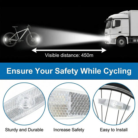 Two Pack Bike Spoke Reflectors For Night Rides Front And Rear Wheel Reflectors For High Visibility Safety On Mountain