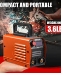 Mini Portable MMA 250A Stick Welder 110V IGBT Inverter With Hot Start Arc Force Anti Stick Lightweight orange unit on hand