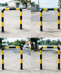 Heavy Duty Steel Machine Guard Rail System For Perimeter Protection And Garage Parking Aid In Yellow With Black Stripes