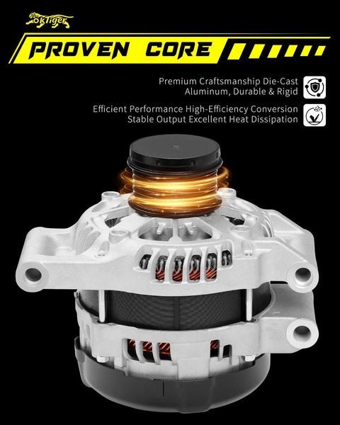 Upgraded 100A 12V Alternator For Toyota Camry, Corolla And RAV4, Clockwise 6-Groove Pulley, OE 27060-25010, product front view