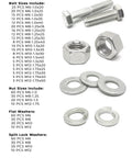 Stainless Steel Metric Hex Cap Screws Bolts Nuts And Washers Kit 575 Piece Assortment With M6 To M12 Sizes In A Heavy Duty Tray