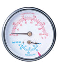 Boiler Gauge Kit With 2.5 Inch Dial Pressure Gauge 0 To 75 PSI And Temp Range 70 To 320 F 20 To 160 C Rotating Case