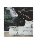 Star Wars Classic Vehicles Water Activated Removable Wall Mural, 10.5 Ft By 6 Ft, Paper, Black Finish in kids' room