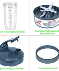 Replacement 32oz Blender Cups And Blade Kit For 600W And 900W High Speed Blenders Five Piece Pro Grade Set parts display