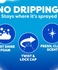 Front view of two Windex Fast Shine Foam Glass Cleaner aerosol cans, blue packaging, 19 oz each, pack of 2.