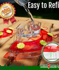Two Pack Window Hummingbird Feeders With Strong Suction Cups, Red Color, 7 Feeding Ports, Easy Refill And Clean, 10oz Capacity