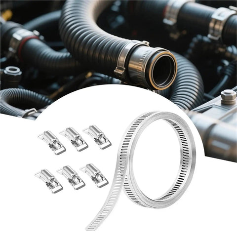 2 Set Heavy Duty Worm Gear Stainless Steel Hose Clamps Kit For Cars And Trucks Secure Mechanical Grip Rigid Core Construction Holds Firm Under Pressure No Slip Automotive Hoses And Pipes on engine hose
