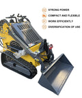 Triangular Track Skid Steer Loader T460 with 43.8 inch bucket, 23HP stand on crawler machine, yellow compact track loader