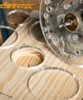 Clear Acrylic Inlay Template Kit Dead Simple Layouts For Woodworking Circle And Grommet Guides Real Deal Precision Stencils on plywood.