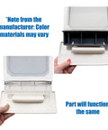 Front Load Clothes Dryer Lint Screen Filter Replacement Model Specific Fit For W10717210 And W11607443 Not Universal No Hassle Easy Install Durable Build Perfect For Home Laundry Keeps Lint Out And Dryer Running Smooth shown in two color variants with white handle.