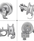 Five Inch Galvanized Steel Pipe Track Wheels For Chain Link Sliding Gates Durable Wheel Set Fits One Seven Eighths Inch And One Five Eighths Inch Gate Frames And Track Pipes With Single U Bolt Hardware Pack Of Four.