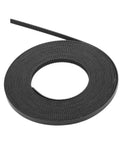 Solid Grip 6Mm GT2 Timing Belt For 3D Printers Steel Reinforced Polyurethane Coating Black round coil with textured surface