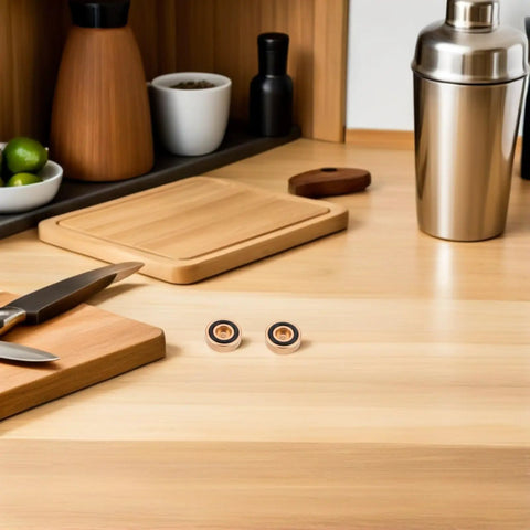 Non Slip Rubber Feet For Cutting Boards 0.79 Inch Round Anti Skid Bumper Pads in kitchen with cutting board and knife
