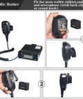 Universal Adhesive CB Microphone Mount For Cars Trucks And Boats Ham Radio Speaker Holder Handheld Radio Dash Clip Bracket Easy Install