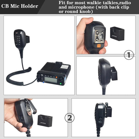 Universal Adhesive CB Microphone Mount For Cars Trucks And Boats Ham Radio Speaker Holder Handheld Radio Dash Clip Bracket Easy Install