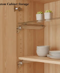Adjustable Shelf Bracket, Beefy Stainless Steel Support For Glass And Wood Shelves in cabinet storage with plates