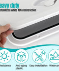 Rugged Abs Marine Deck Access Hatch 14 Inch Rectangle Boat Lid featuring UV stabilized white ABS construction and rubber gasket seal.