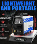 Image of the 60A Plasma Cutter With Large LED Display and Dual 120V 240V IGBT Inverter, showcasing portability and compact size.
