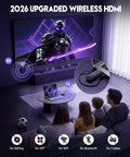 Family watches movie using Wireless HDMI Transmitter And Receiver Set 4K Decode And 1080p At 60Hz Output True No-Fuss Plug And Play