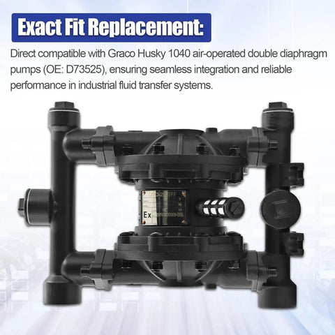Pneumatic Diaphragm Pump Replacement D73525 for Graco Husky 1040 Air Operated Double Diaphragm Pump front view in black