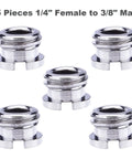 Versatile 21 Piece 1/4 Inch And 3/8 Inch Converter Screw Adapter Kit showing five metal adapters