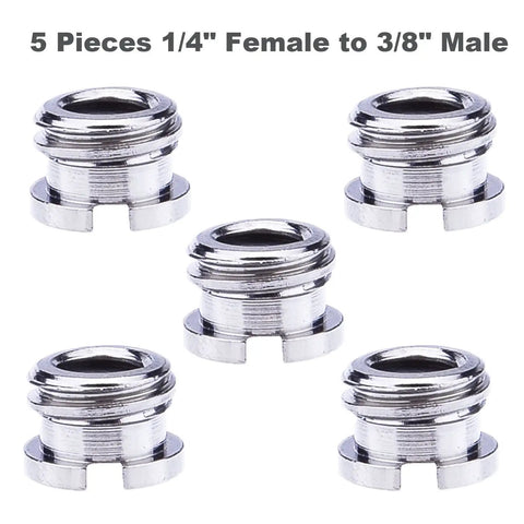 Versatile 21 Piece 1/4 Inch And 3/8 Inch Converter Screw Adapter Kit showing five metal adapters