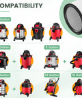 Must Have Replacement Filter Kit For 5 Gallon And Larger Wet Dry Vacuums Compatible With various models shown in image