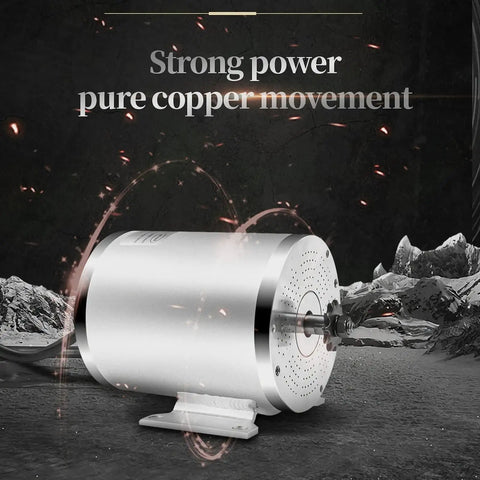 1600W 48V Brushless DC Motor Kit For Go Karts With Smart Throttle and 33A Electronic Speed Controller, silver aluminum motor