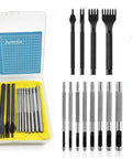 Leather Stitching And Hole Punch Set For DIY Leatherwork With Pro Grade High Carbon Steel Chisels And Hollow Punches in storage box