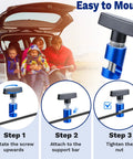 Detailed steps for easy mounting of Heavy Duty Aluminum Alloy Car Hood Prop Strut Clamps for secure vehicle bonnet support.