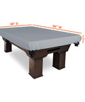 Heavy Duty Outdoor Pool Table Cover With 18 Oz Cover Tuff Waterproof Fabric Weatherproof For Extreme Conditions Fits 96In Wide By 48In Deep By 8In High Pool Table Gray covering a pool table