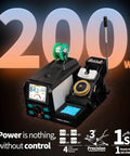 200W Micro Soldering Kit with Pro Grade Precision Iron Station and digital display, ideal for PCB repairs.