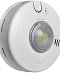 Side view of Hardwired Smoke Alarm With LED Strobe Light For Hearing Impaired, AC Powered With 10 Year Battery Backup, No Fuss Junction Box Install, Distinct Flash Patterns For Instant Alert And Easy Monitoring