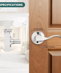 Right Hand Single Dummy Door Lever In Nickel Finish For Closet And French Doors, Non Turning Decorative Door Handle Pull, No Latch, Easy Install 1 Pack on wood door with 65.5mm rosette and 118mm lever