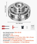 Go To 4 Inch Wood Lathe Chuck With 4 Jaw Self Centering Wood Turning Set 1 Inch 8 TPI Thread Adapter nickel plated steel
