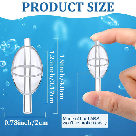 50 Pieces Spin Floats Fishing Bobbers Set For Slip Cast And Spin Casting, ABS material, size comparison with hand