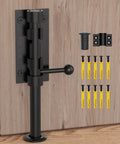 304 Stainless Steel Slide Bolt Gate Latch 8 Inch Sliding Barrel Bolt Door Lock with screws and fittings, shown installed on wood.