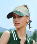 All Day Sun Shield Dragon Boat Festival Print UV Visor Hat With Curved Brim UPF Protection shown on a model outdoors