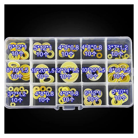 150 Piece Insulated Bakelite Flat Washers Set M3 To M12 In Resealable Storage Box Must-Have Electrical Insulation Washers Kit For Electronics Durable DIY Insulators And Spacers, assorted sizes in organizer