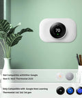 Thermostat Wall Plate Cover And Trim Kit For First, Second, And Third Gen Smart Thermostats, Snow Finish, Easy Install, mounted on wall