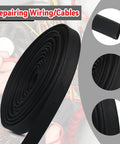 Top Notch 3/8 Inch Heat Shrink Tubing Roll 25 Feet Long Packed With A Rock Solid 2 To 1 Shrink Ratio For A Dead Tight Seal On Black Cable Wraps.