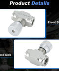 Front and back views of Three Quarter Inch NPT Ports Hydraulic Flow Control Needle Valve 5800 PSI in stainless steel