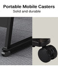 Heavy Duty Folding Training Table With Lockable Caster Wheels And Quick Flip Top Surface showing durable mobile casters for easy movement.