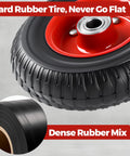 8 Inch Heavy Duty Solid Rubber All Terrain Caster Wheels Set Of 4 With 2200 Lb Capacity Industrial Plate Casters close-up