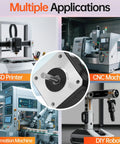 Images of 3D printer, CNC machine, automation machine, and DIY robot with focus on Ten Pack Nema 17 Stepper Motors 1.8 Degree 2 Phase.