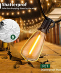 100Ft Shatterproof LED Outdoor String Lights With Dimmable Waterproof Design And Connectable Setup for backyard decor